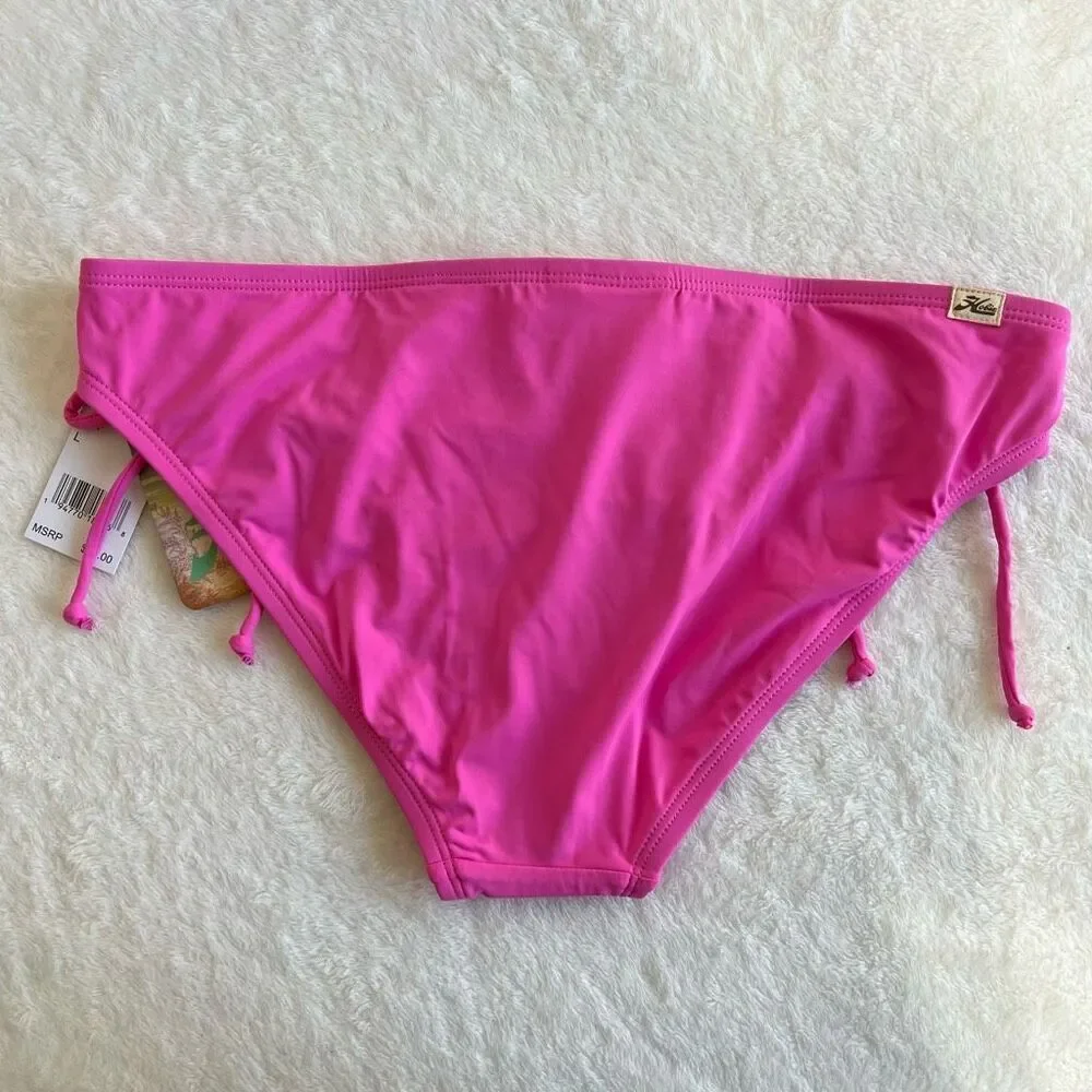 Hobie Pink Bikini Bottoms Side Ties Large NEW - Picture 6 of 7